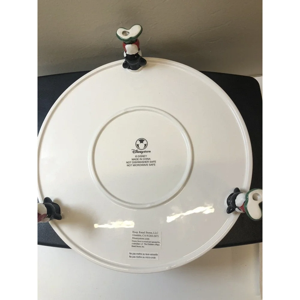 Disney Mickey Mouse Holiday‎ Rotating Cake Stand Baker's Turntable Festive Plaid